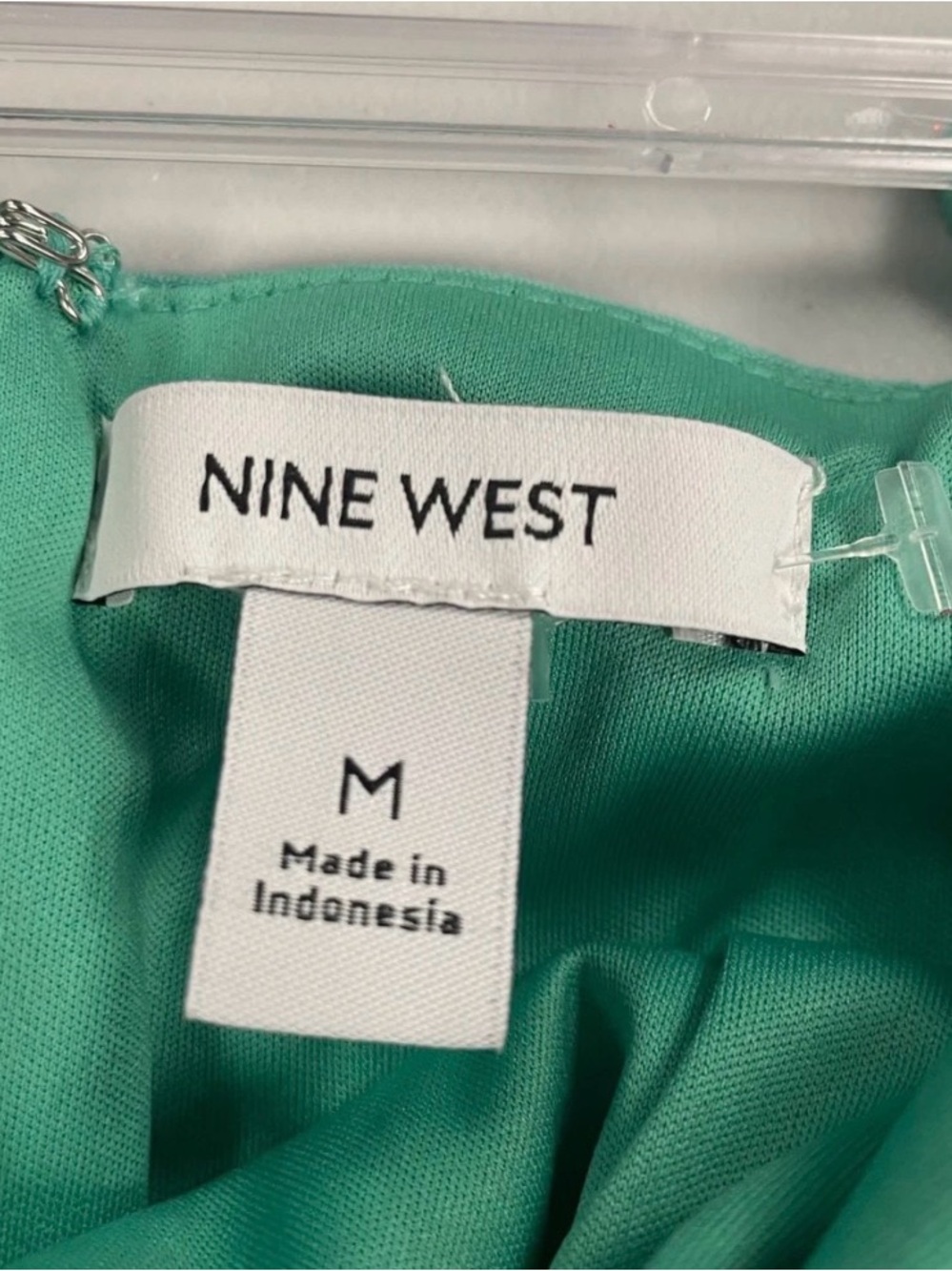 Nine West Teal/ turquoise Spaghetti-Strap Midi Dress with Side Knot - Picture 7 of 9